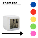 Relógio/despertador De Mesa Digital Cubo 7 Cores Leds GFV