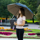 Guarda Chuva Abre E Fecha Automático Reforçado Contra Vento Cor Preto Desenho Do Tecido Liso