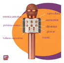 Microfone Sem Fio Bluetooth Usb Gotwire? Youtuber Reporter Festas E Eventos Karaokê Diversão Em Família Cor Rose Gold