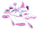 Kit Maleta Médica, Faz De Conta, Enfermeira Infantil, Doutora, Educativo, Divertido, Rosa, 14 Peças