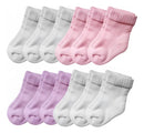Kit 12 Pares Meias Bebê Rn Recém Nascido Infantil Branco RN