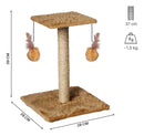 Arranhador Para Gatos Poste Com Brinquedo Duplo Exclusivo Cor Bege