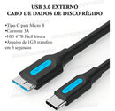 Cabo Hd Externo Usb-c Tipo C 3.1 Para Micro B 5gbps Vention