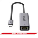 Adaptador Usb C Tipo C Ethernet Rj45 1000mbps 2.5gb Alumínio