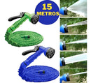 Mangueira Mágica Retrátil Flexível Elástica 15 Mts 7 Jatos Cor Azul ou Verde
