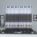 Cortina De Cozinha Oxford Estampada 2,40x1 Preto