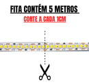 Kit 2 Fita Led 240leds Alta Potência Rolo 5m Cada 3000k Perfil De Led Iluminação