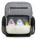Mochila Maternidade Bolsa Mamãe Bebê Multifunção Grande Cor Cinza/preto