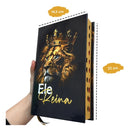 Bíblia Sagrada Leão Ele Reina Capa Dura Com Harpa E Índice Letra Média Folha Ecológica Versão Arc Evangélica Jovem Flores Fé