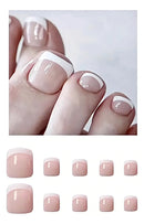 Kit Unha Postiça Francesinha Para O Pé Com 24 Unid Adesivo Cor Cor 01 Francesa