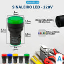 Sinaleiro Led Iluminado 22mm Am/az/bc/vd/vm - 1un Luz Verde