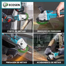 Ecosen esmerilhadeira lixadeira angular 11000rpm-bateria de lítio cor azul-celeste frequência 60hz
