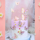 Vitrine Topo de Bolo de Borboletas Rosa e Dourada Mariposas Rosa Dorada Rosa Mariposas Pack 10 10