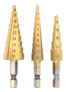 JOGO 3 BROCA ESCALONADA TITANIO 3-12 4-12 -20MM MFL