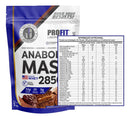 Suplemento em pó ProFit Laboratórios Anabolic Mass 28500 proteínas sabor chocolate em sachê de 3kg
