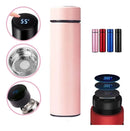 Garrafinha Garrafa Térmica Inox Squeeze Água Gelada Display Digital Cor Rosa