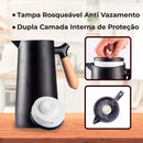 Vittak Garrafa Térmica Café 1 Litro Nórdica Cabo Madeira Mesa Posta Cor Preta