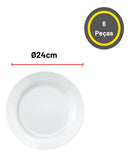 Jogo De Pratos Rasos Duralex Vidro Nadir Opalino Kit 6 Unid