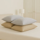 Kit 4 Fronhas Travesseiro 50x70 Malha Algodão L Cinza/Bege