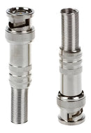 Kit 50 Conector Bnc Mola Com Parafuso Plug Cftv Linha Prime