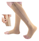 Meia De Compressão 3/4 Com Ziper 20-30 Mmhg Pon Bege GG 42-45