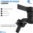 Torneira De Jardim E Tanque Metal Maquina De Lavar Preta C70 Preto Fosco