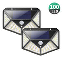 Kit 2 Arandelas Iluminária Energia Solar 100 Led Luz Branca