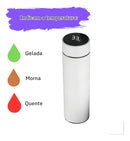 Garrafinha Térmica Inox Squeeze Água Gelada Display Digital Cor Branco