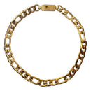 Corrente Masculina 70cm Grumet Banhado Ouro + Pulseira Top Cor Dourado