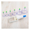 Kit 12 Ventosas Com Bomba Ventosa Terapia Massoterapia