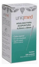 Agulha Para Acupuntura 25x30(0,25mmx30mm) Uniqmed - C/ 100un