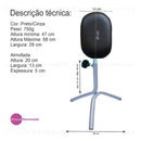 Mbm Decor Suporte Tripé Manicure Apoio Pernas Para Pedicure Almofada Negro