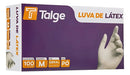 Luvas Descartáveis Talge Luvas de Látex cor natural Tamanho M de Látex com pó x 100 unidades