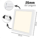 Painel Plafon Led 25w 24w Power Sobrepor Quadrado com Reator Cor Branco Quente Luz Amarela