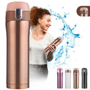 Garrafa Térmica 500ml Bebidas Quentes E Frias Cor Dourada Portátil Isolamento De Aço Inoxidável 304 Térmico Antiderrapante