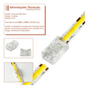 Kit 10 Emenda Conector 2 Vias 180º Fita Led Cob 8mm 9w Tensão de operação