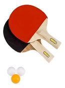 Kit Ping Pong Tênis Mesa Com 2 Raquetes E 3 Bolinhas