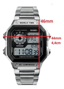 Relógio A Prova Dágua Masculino Skmei 1335 Prata Digital