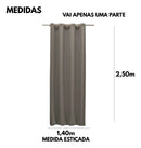 Cortina Blackout Tecido Grosso 1,40m X 2,50m Cor Cinza Corta Luz Porta Balcão