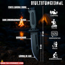 Kit Sobrevivencia Completo Com Faca + Canivete + Lanterna Preto