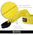 Cinta de Reboque Budin - 10 Toneladas X 3m Cabo de Reboque para Caminhão, Trator e Máquinas Fita 100% Poliéster com Olhais Reforçados - Alta Resistência p/ Guincho, Arraste e Resgate Profissional