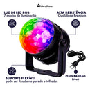 Mini Globo Giratório Jogo De Luz Efeitos Led Rgb Festa Balada Iluminação Animada Bola Maluca C/controle Remoto D'Presentes