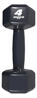 Halter Peso 4 Kg Emborrachado Treino Unitario Sextavado Cor Preto