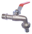 Torneiras Jardim Tanque Esfera Com Bico 1/2 X 3/4 Metal Acabamento Fosco Cor Prateado