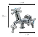 Torneira Metais Econ Maquina De Lavar Roupa E Tanque Dupla Saída Parede