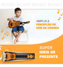 Mini Violão Infantil Brinquedo Corda Aço C/ Palheta Cor Amarelo