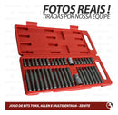Jogo De Ferramentas Bit Torx Allen Multidentado Crv Maleta 40 Pçs