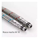 Engate Mangueira Flexível P/ Torneiras Monocomando 60cm Par Prateado Aço Inox