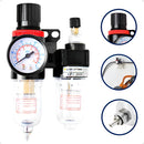 Filtro eliminador de água e óleo com regulador pressão 1/4 150 Psi Evotek Ferramentas