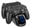 Carregador Base Duplo para Controle Dualshock 4 ( PS4, Ps4 Slim, Ps4 Pro ) Com Suporte Carrega 2 controles ao mesmo tempo Visor com mostrador digital Marca Voreon
